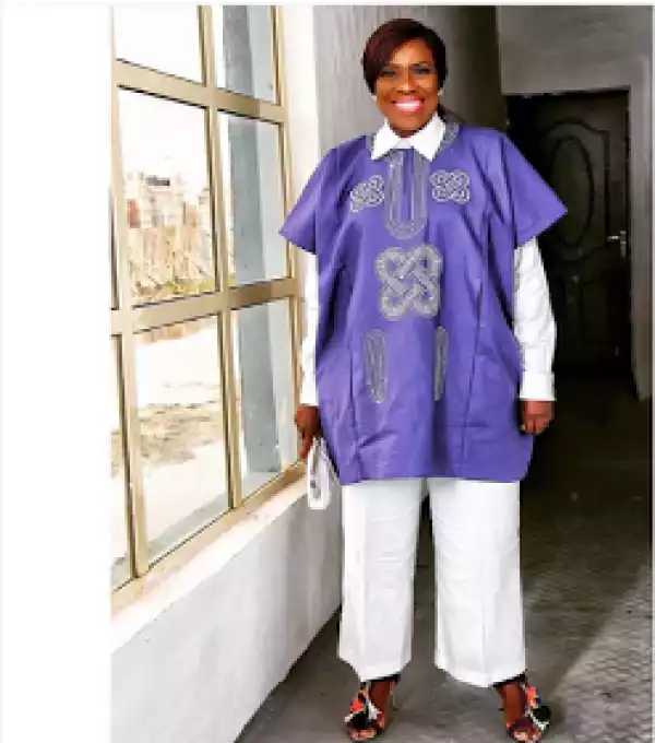 Actress, Joke Silva steps out in lovely agbada
